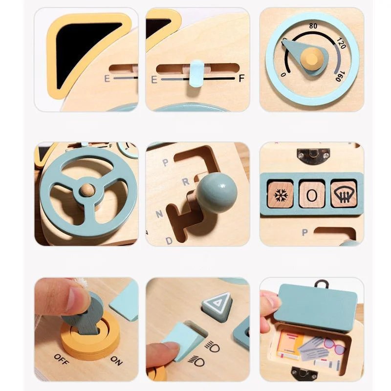 Busy Book For Toddlers 1-3 Montessori Toy Steering Wheel Wooden