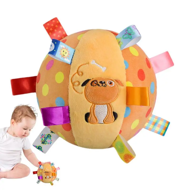 

Ribbon Tags Ball Developmental Bumpy Ball Bouncing Crawl Ball Toy Baby Sensory Toys Multicolor Ball Colorful Plush Ball