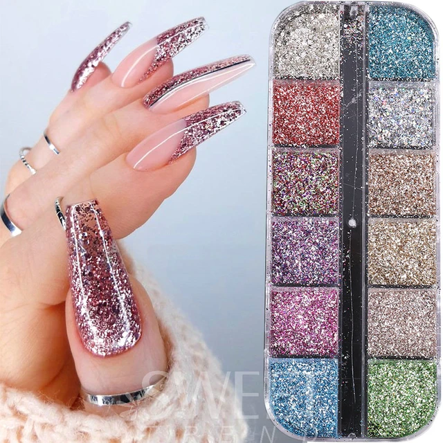 Nail Glitter Blue Sparkle Glitter Dust Powder Nail Art