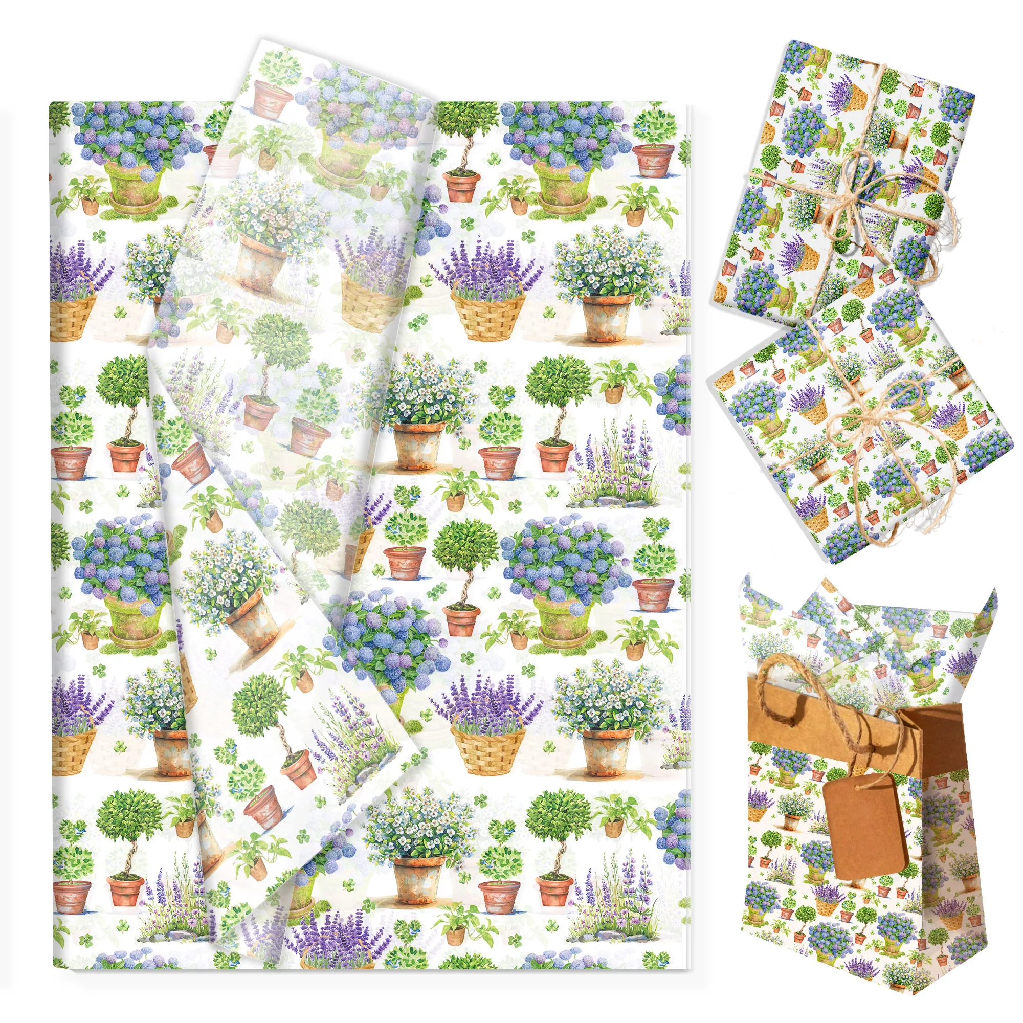20/50 Stück Frühlings-Blumen-Seidenpapier, florales Schneebirnenpapier, Geschenkpapier, Geschenkverpackung für Geburtstagsfeiern – Detail 8