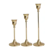 3Pcs/Set European style Metal Candle Holders Simple Golden Wedding Decoration Bar Party Living Room Decor Candlestick Home Decor 3