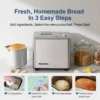 Neretva 20-IN-1 Bread Maker, Dual Heater 2LB Bread Machine BPA-Free Material & Nonstick Ceramic Pan Compact Bread Maker Machines 3
