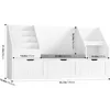 55.1’’ Kids Bookshelf with Reading Nook, Toy Storage Organizer with Seat Cushion and 3 Movable Drawers, Kids Reading Nook 3