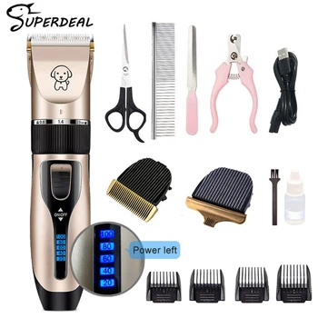 Dog Clipper Dog Hair Clippers Grooming (Pet/Cat/Dog/Rabbit) Haircut Trimmer Shaver Set Pets Cordless Rechargeable Professional 1