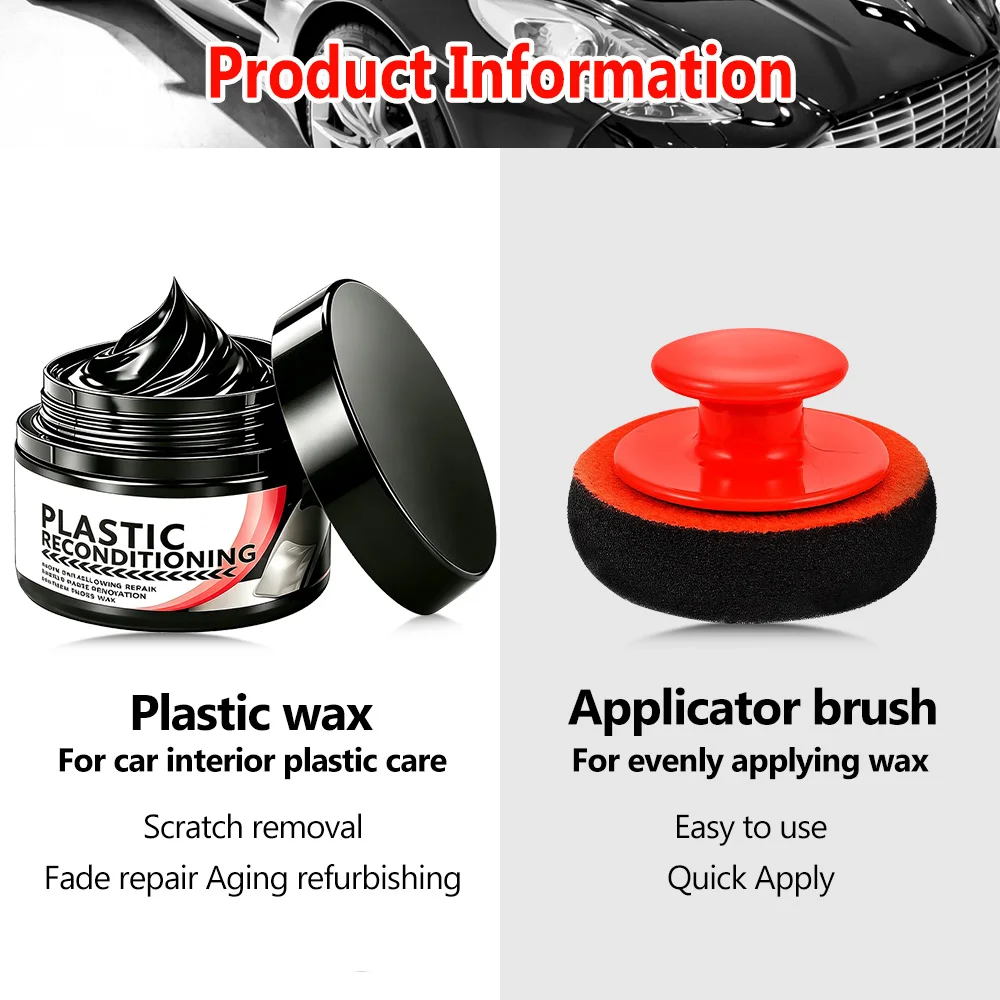 Kit di riparazione per pelle auto, agente per il restauro della plastica, riparazione di graffi e scolorimenti per sedili, volanti, cruscotti, paraurti e parafanghi - Image 4