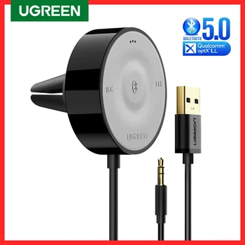UGREEN 블루투스 5.0 자동차 키트 수신기 aptX LL 무선 3.5 AUX 어댑터 자동차 스피커 USB 블루투스 3.5mm 잭 오디오 수신기