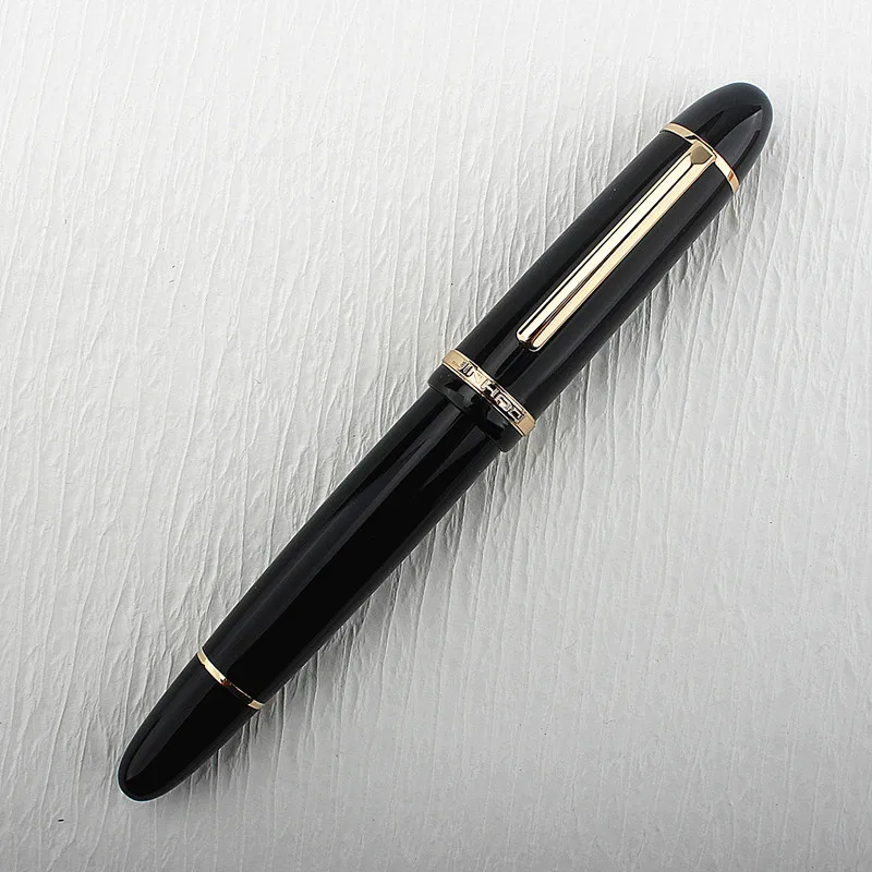 

New JinHao X159 Acrylic Black Fountain Pen Metal Clip Extended Fine Nib F 0.5mm Writing Office School Gifts Pens