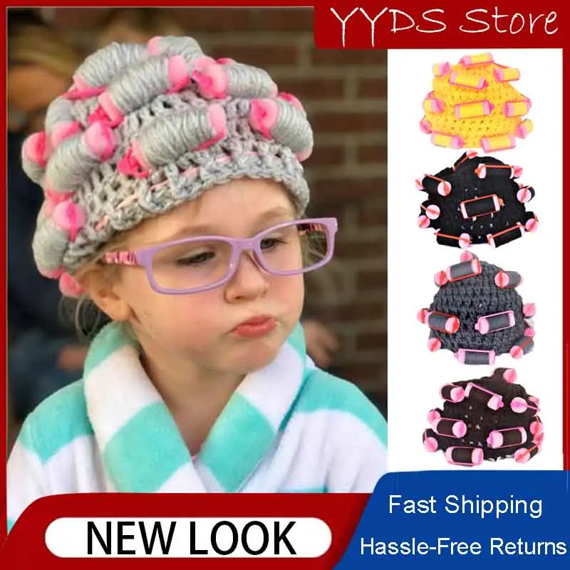 Children's Personality Funny Pullover Cap Curling Stick Charter Wife Hairstyle Wig Cap Creative