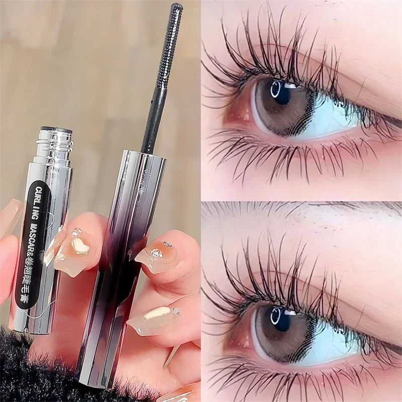 Silk Fiber Ultra-fine Mascara Lengthens Eyelashes Curling Mascara Long Lasting Waterproof Fast Dry Brown Black Eye Cosmetics