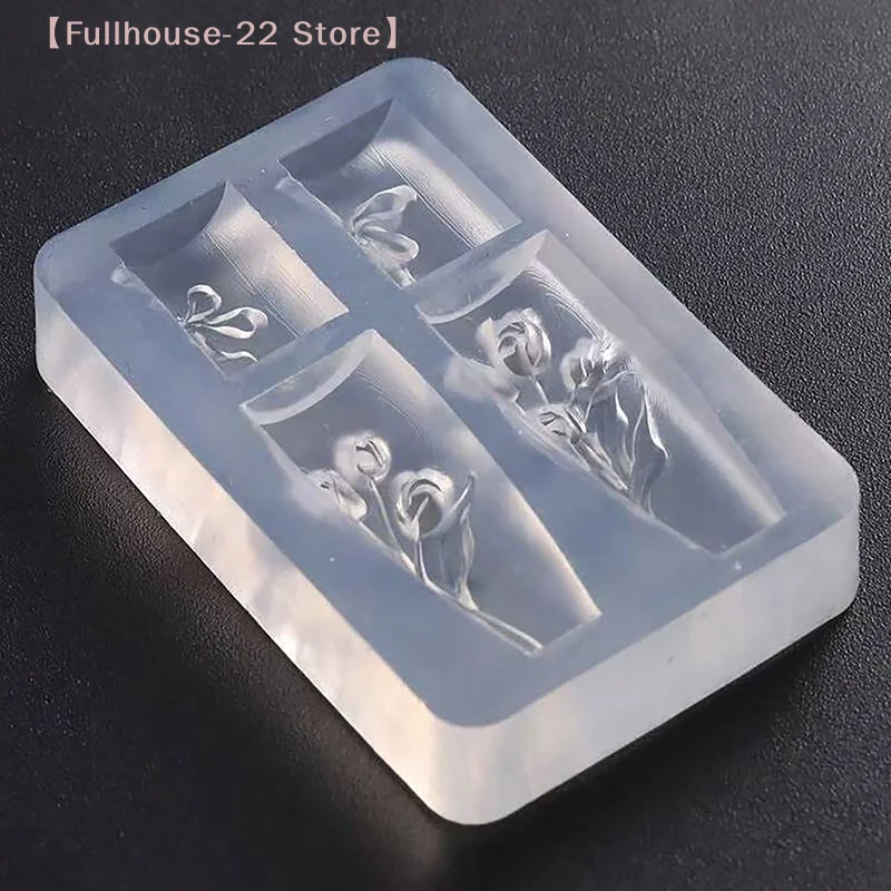 【MAX-22】네일 몰드 실리콘 네일 아트 장식 DIY 꽃 튤립 디자인 네일 아트 템플릿 입체 매니큐어 도구
