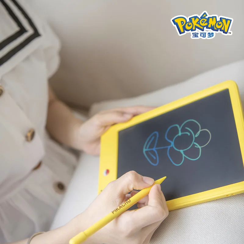 Novo pokemon pikachu eletrônico doodle almofada lcd placa de desenho tablet  crianças tela pequeno blackboard presente