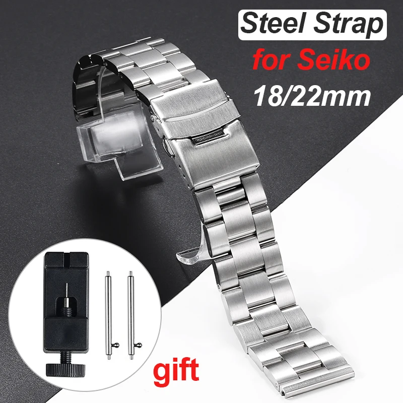 

High Quality Stainless Steel Watchband for Seiko Solid Metal Replacement Bracelet for Oyster 18mm 22mm Quick Release Wristband