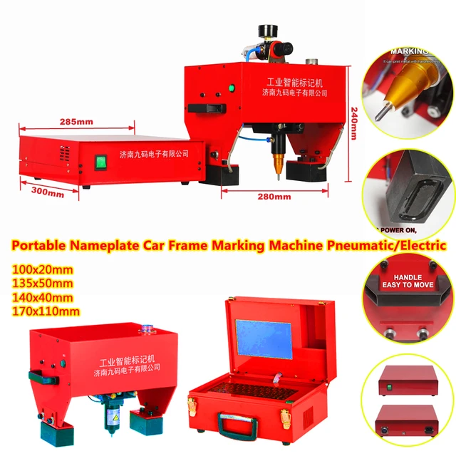 Machine pneumatique portative de marquage par points en métal, machine de  marquage de cadre, numéro de châssis, code VIN, 100x20mm, 220V, 110V -  AliExpress