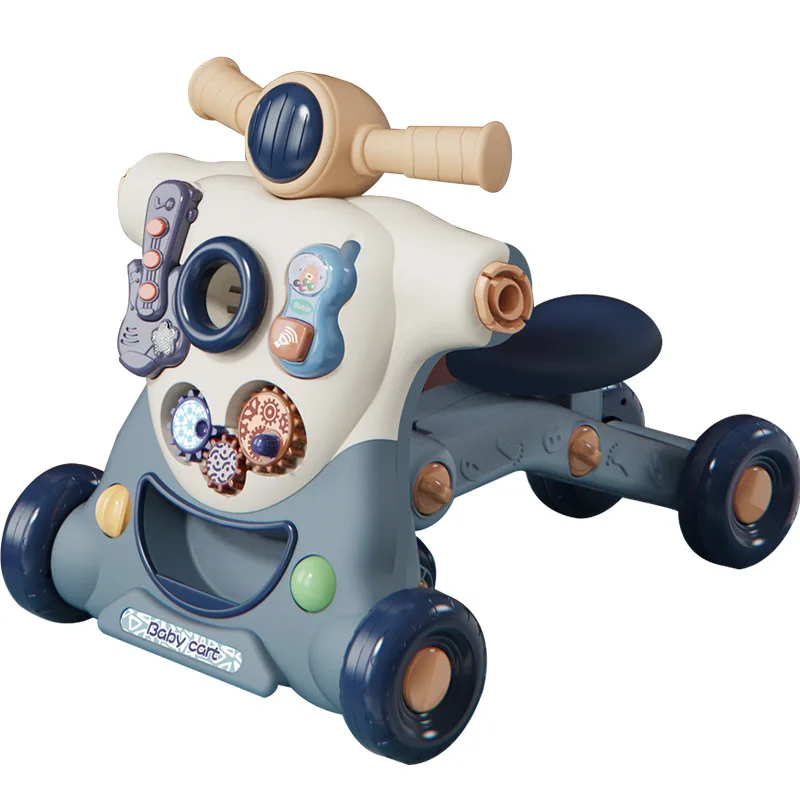 LazyChild Baby Walker Trolley Early Education Educational Baby Multi-Function Three-In-One Walker With Music Toy Anti-Rollover