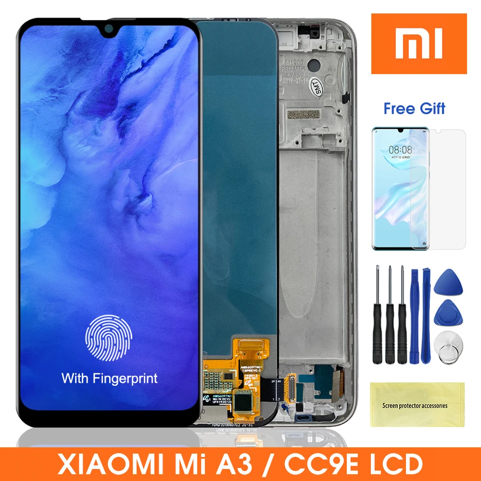 Showgood Écran tactile LCD de 6 pour Xiaomi CC9E avec cadre pour Xiaomi Mi  A3 M1906F9SI M1906F9SH Écran tactile LCD de rechange (TFT cadre argenté) :  : High-Tech
