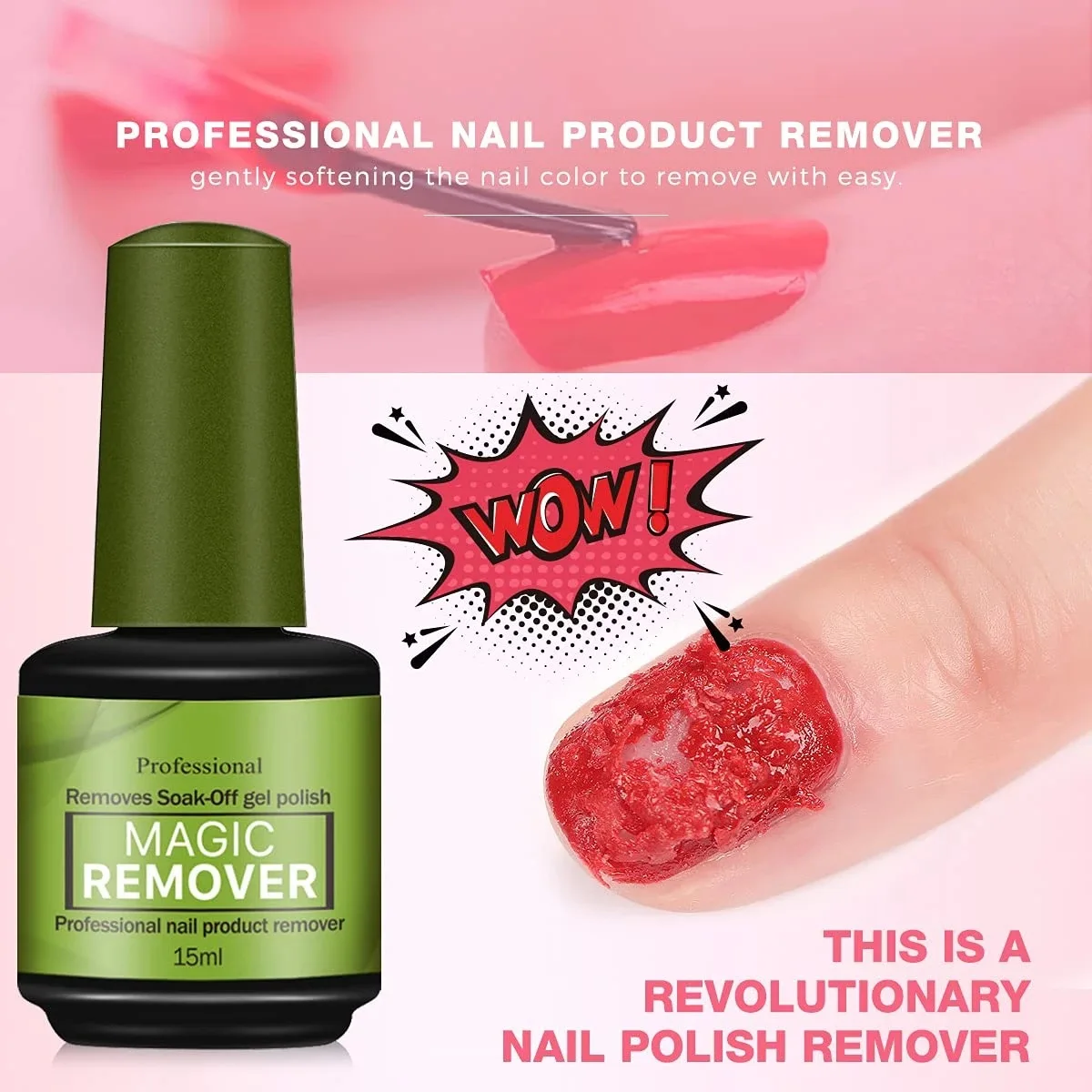 15ml Magic Remover Nail Gel Polish Remover UV Gel Polish Clean 3-5 Mins Fast Remover Semi Permanent Varnish Polish Cancel Glue 3