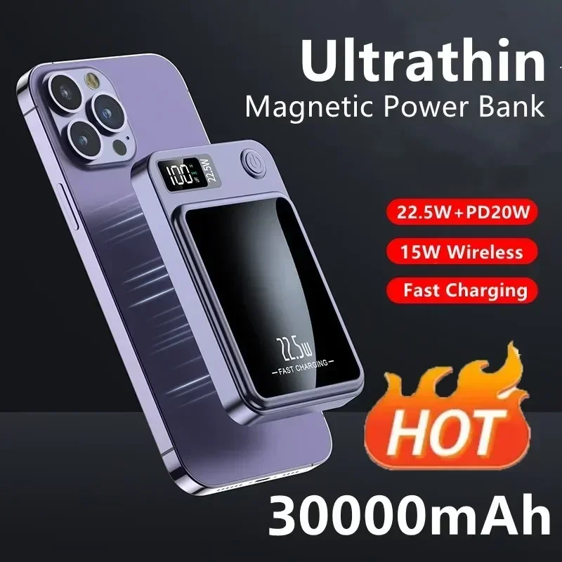 Power Bank Ausiliario Portatile Adatto Per Apple Xiaomi Iphone 11 14 13 Caricabatterie Rapido Wireless Per Magsafe Magnetic Power Bank