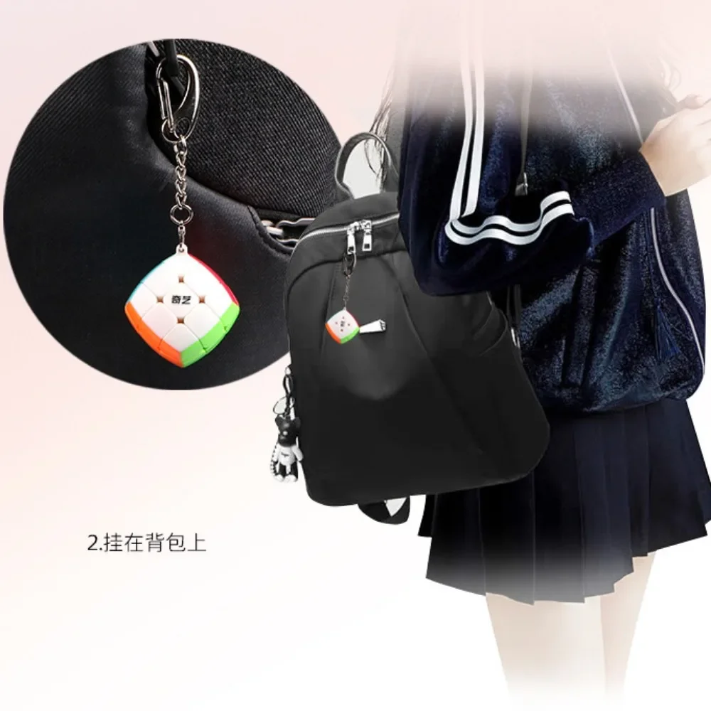 Magic Cube Puzzle Educational Toys 3D Maze Cube Speed Cube Puzzle Cube Mini Magic Cube Decompression Puzzle Keychain Professional Cubing Speeding Pendant For Adults/ Children
