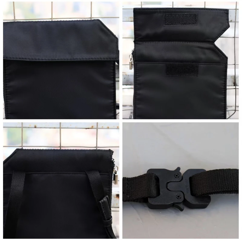 High quality 1017 ALYX 9SM embroidered letter nylon canvas men's single shoulder black crossbody bag fashion phone bag