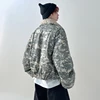 FEWQ Detachable Fur Collar American Camouflage Men Cotton Jacket Contrast Color Long Sleeve Male Tops Korea Fashion 21Z7058 2