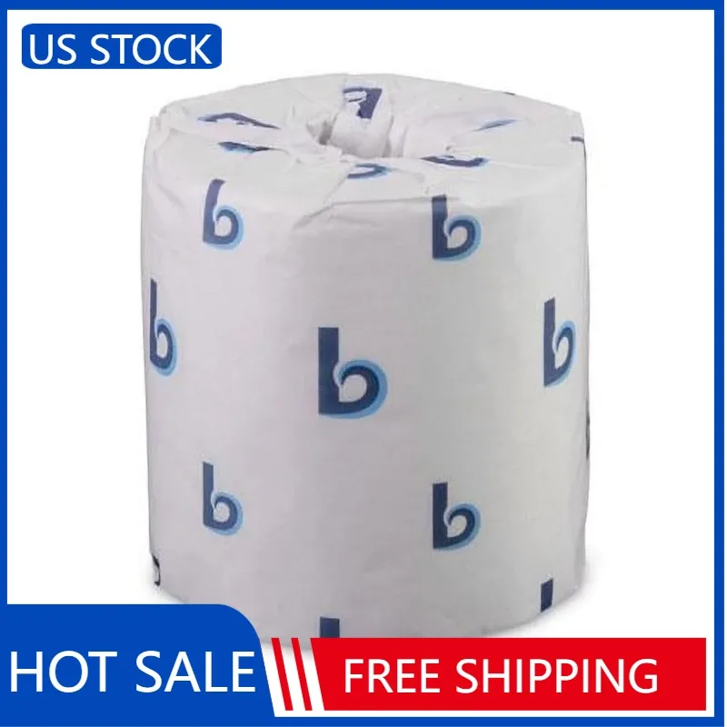 

Boardwalk Two-Ply Toilet Tissue, Septic Safe, White, 4.5 x 3.75, 500 Sheets/Roll, 96 Rolls/Carton -BWK6150