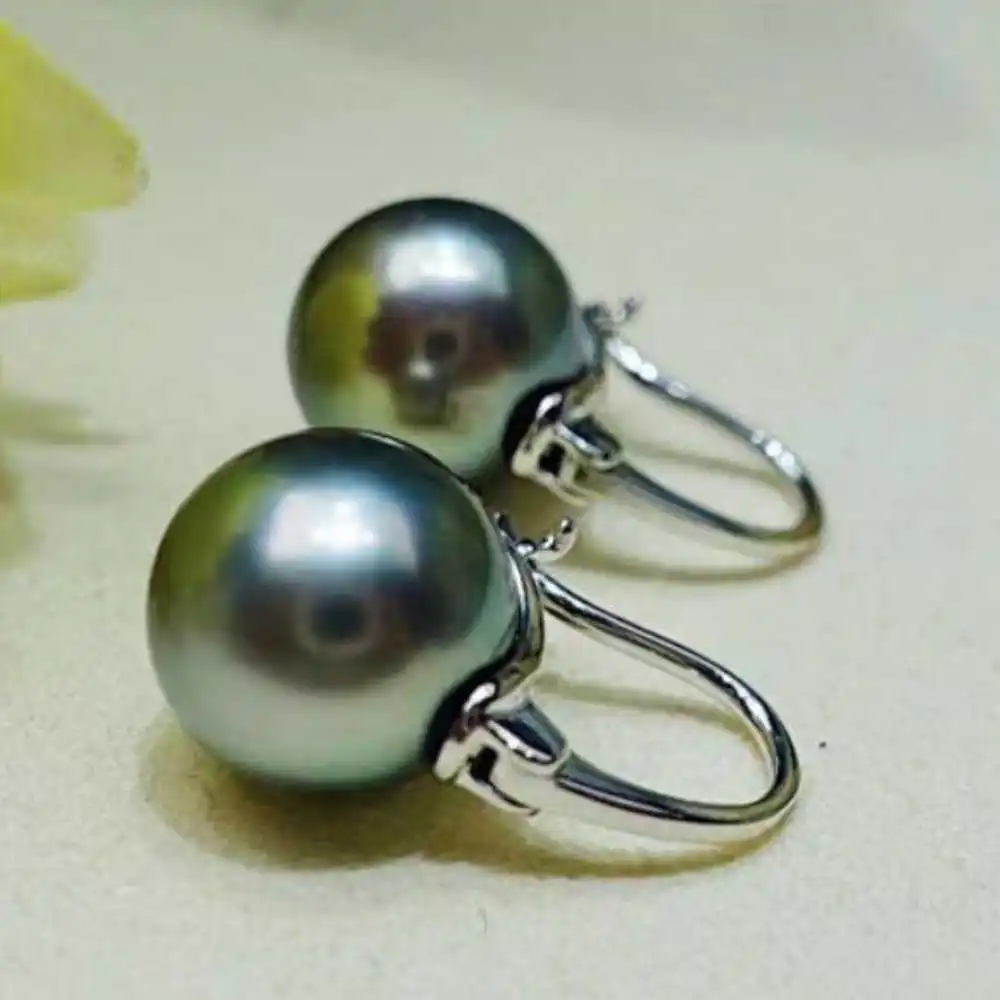 

Huge16MM Peacock Blue Shell Pearl Earrings 18K Fashion Gift Jewelry VALENTINE'S DAY Wedding Holiday gifts New Party