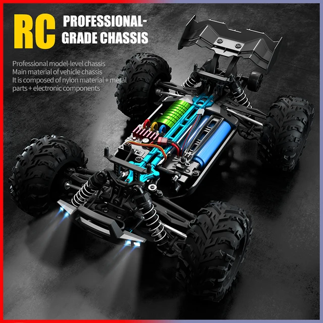 Rc Car Off Road 4x4 High Speed 70KM/H Remote Control Car with LED Headlight Brushless 4WD 1/16 Monster Truck Toys for Boys Gift 5
