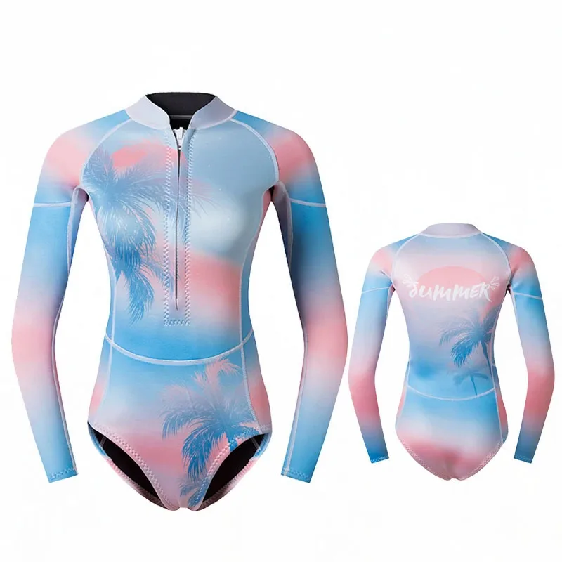

Snorkeling Spa Thin New Sunscreen Dive Skin Women Diving Suit Long Sleeve One-Piece Swimsuit Surfing Swimming