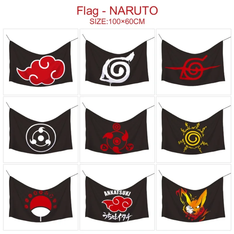 

2023 New Japanese Naruto Surrounding Banner Cloth Painting Anime Curtain Poster Halloween Decoration Flag Hanging Flag