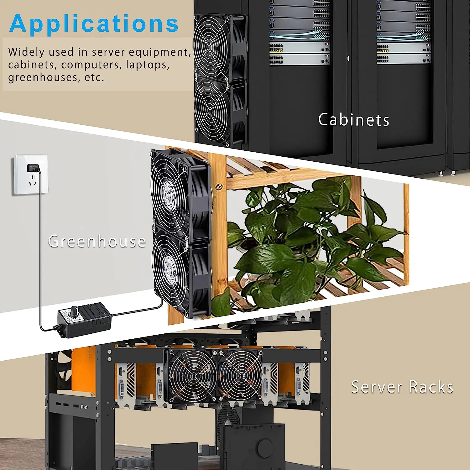 Gdstime-ventilador para Máquina de Mineração Btc 12cm Alta Velocidade dc 12v 220v Chassi da Estação de Trabalho 120 mm Ventilador Refrigerador de Servidor Violento - Imagem 4