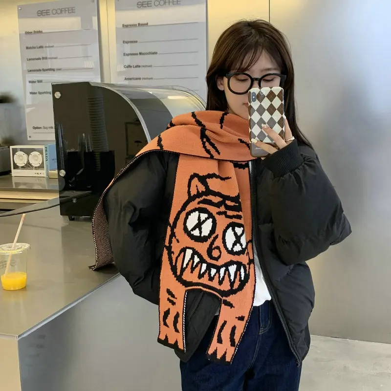 

2022 Knitted Winter Women's Scarf Fashion Warm Parent-Child Neckerchief Winter Student Children's Scarf Shawl Free Shipping Patt