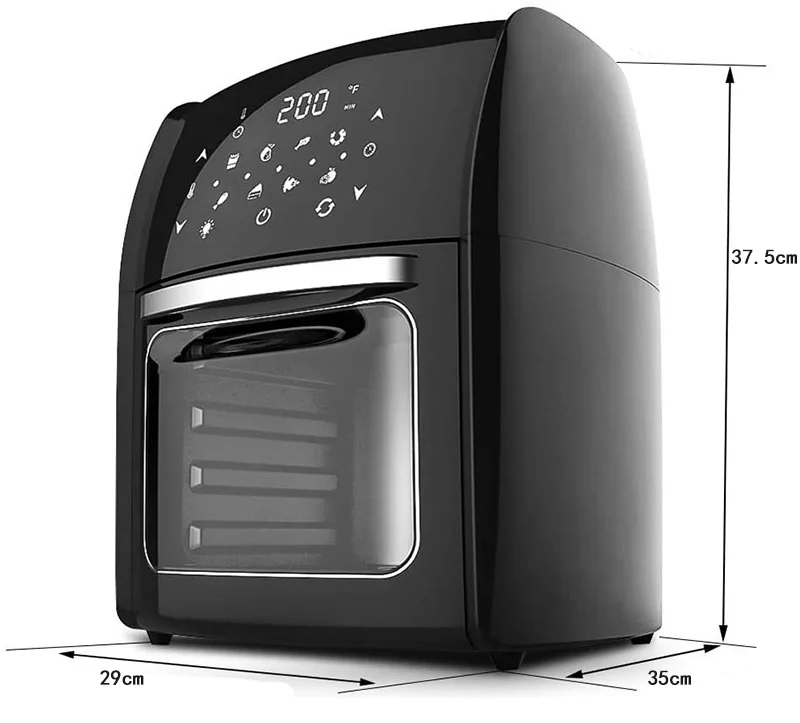 14L 2000W Electric Smokeless Hot Oven Cooker Air Fryer Toaster Oven With Digital Touch Screen for Toast Bake Roast Rotisserie