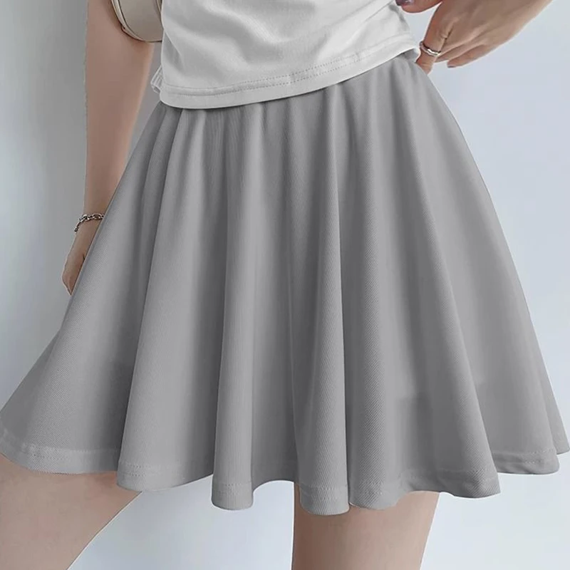 Minifalda plisada rosa de verano Rimocy para mujer, 2024, nueva falda de seda de hielo, línea A, color liso, cintura elástica, deportiva, de tenis.