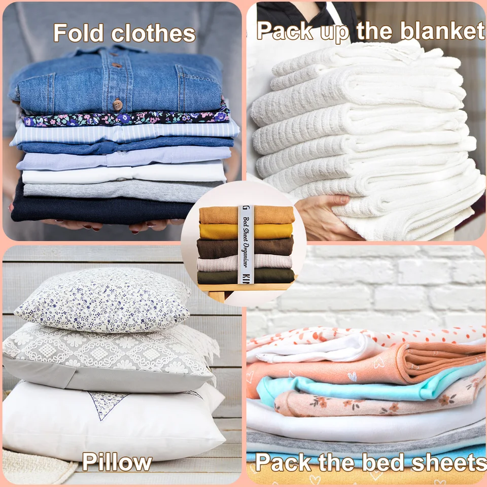 Abeillo 8-Pack Bed Sheet Organizer Bands - Elastic Straps With Labels For Queen & King Sheets - View #8