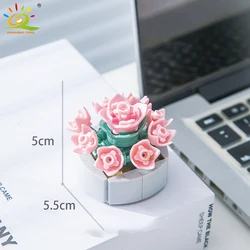 HUIQIBAO DIY Eternal Bouquet Building Blocks - Creative Floral Home Decor and Gift Set - WITH BOX (NO.04-A8)