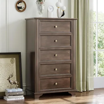 47" Tall 5-Drawer Wooden Dresser 1