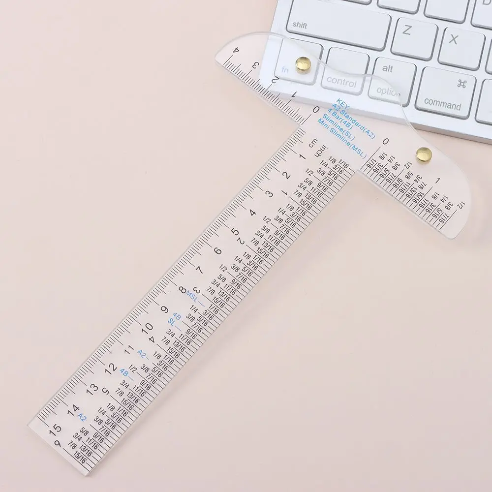 6 Inches Clear Acrylic T-Square Ruler Transparent Graduated Inch Metric T- Ruler For Easy Reference