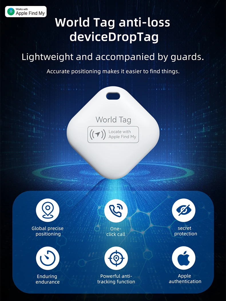 Mini GPS Tracker For Apple iOS System Find My APP Air Tag Child Finder Pet Bicycle Bag Loss Tracker Smart Bluetooth Airtag