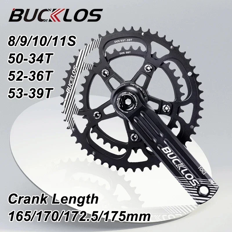 

BUCKLOS 110BCD Road Bicycle Crankset Double Speed Chainwheel 50-34T 52-36T 53-39T Bike Chainring 165mm 170mm 172.5mm 175mm Crank