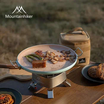마운틴 하이커 야외 바베큐 그릴 팬, Maifanshi 논스틱 스토브탑 베이킹 트레이, 한국 로스트 그릴 플레이트, 캠핑 장비, 28cm