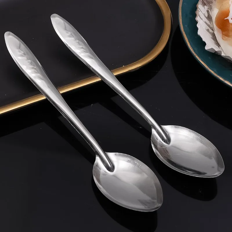 Description Picture 4 of item20/5pcs Stainless Steel Spoon Silver Teaspoon for Milk Coffee Ice Cream Dessert Scoops Kitchen Soup Spoons Tableware Utensils