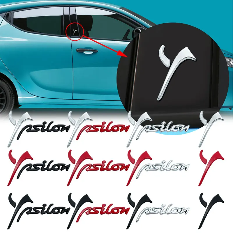 Accessori Per Auto 3D Metal Ypsilon Letter Logo Emblem Auto Car Trunk Sticker Per Lancia Delta Ypsilon Lybra Musa Kappa Voyager
