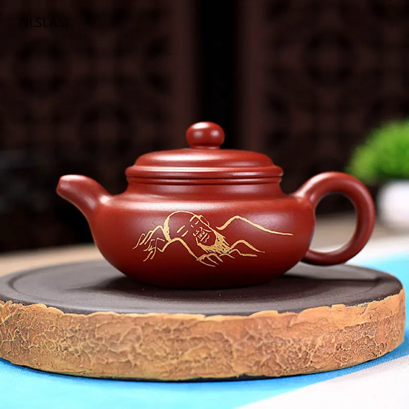 Hand Painted Dahongpao Zisha Teapot Chinese Yixing Purple Clay Tea Pot