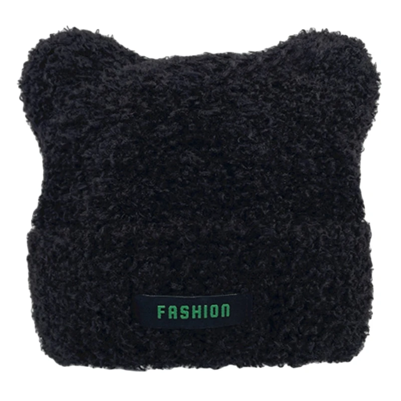 

Эластичная ветрозащитная зимняя шапка с медвежьими ушками, дизайнерская шапка для женщин и мужчин, теплая шапка с ушами, мягкие