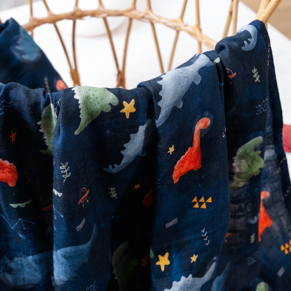 Super Soft Bamboo Cotton Baby Swaddle With Digital Printing Colorful Baby Wrap Muslin Baby Blanket 120*110CM 5