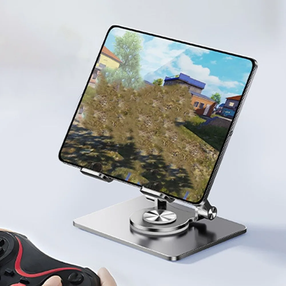 360 ° 회전 회전식 태블릿 스탠드 조정 가능한 열 방출 태블릿 홀더 접이식 다중 각도 태블릿 전화 금속 브래킷