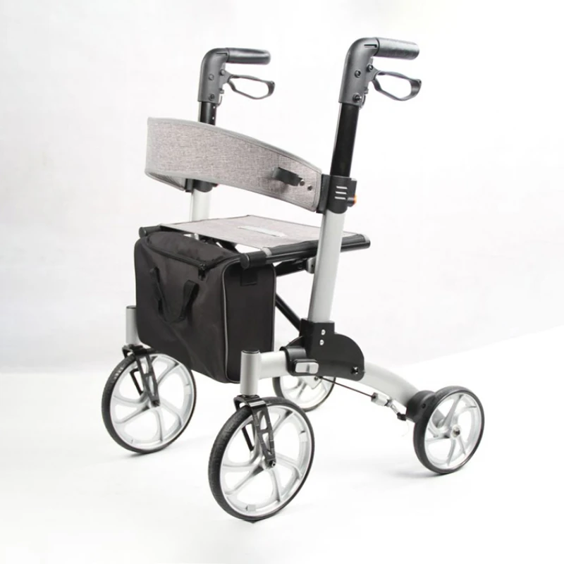 Aluminum Frame Assisted Walking Adult Disability Walker With Seat Rollator