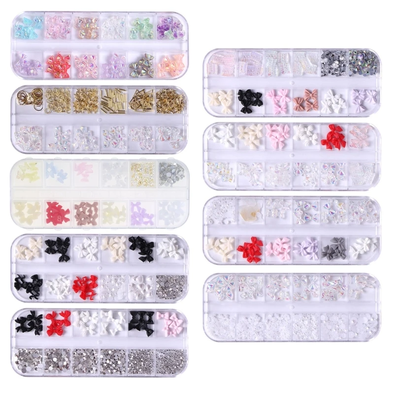 

Flatback Jewels 3d Art Bows Caviar Beads Studs for Rhinestone Half Round Pearls Bead For Nail