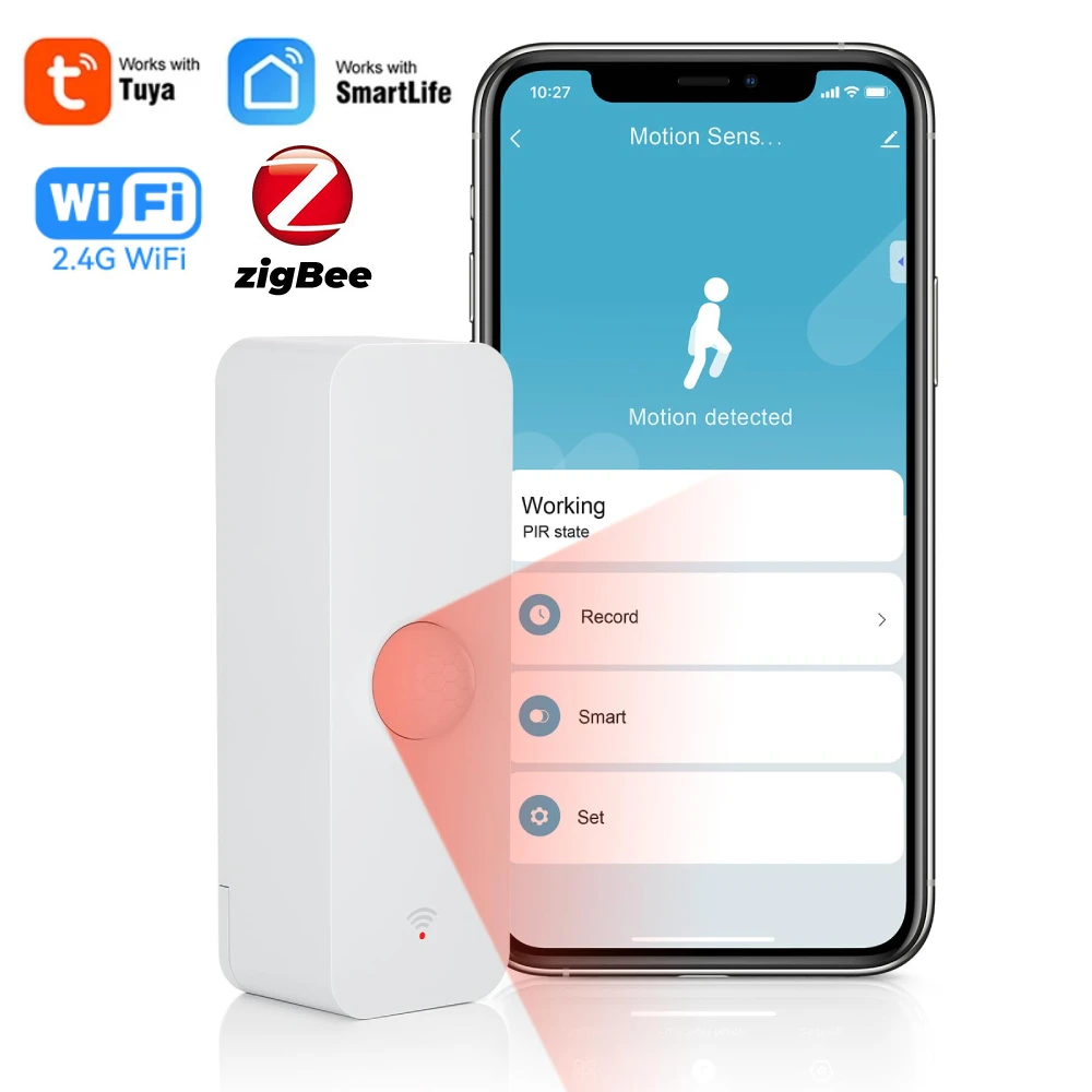 

Tuya WiFi Zigbee PIR Motion Sensor Smart Home Human Body Presence Sensor Infrared Detector Security Smart Life APP