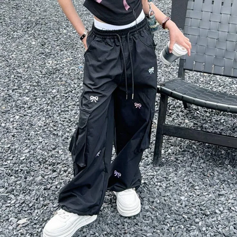 السراويل البضائع الموضة الكورية للأطفال مع القوس طباعة سريعة الجافة بناطيل كاجوال للفتيات الربيع الصيف جديد وصول Sweatpants